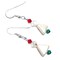 Cultured Freshwater Pearl Christmas Tree Sterling Silver Earrings Clear Red Green Crystal product 2